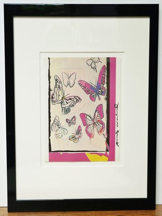Item #3279 ANDY WARHOL HAND SIGNED PLATE FROM VANISHING ANIMALS, FRAMED ~ W.LOA. ANDY WARHOL