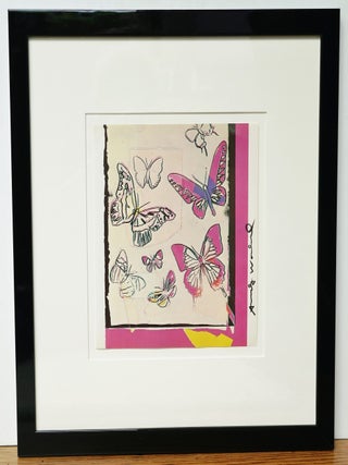 ANDY WARHOL HAND SIGNED PLATE FROM VANISHING ANIMALS, FRAMED ~ W.LOA