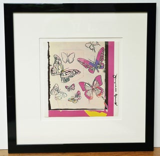 ANDY WARHOL HAND SIGNED PLATE FROM VANISHING ANIMALS, FRAMED ~ W.LOA