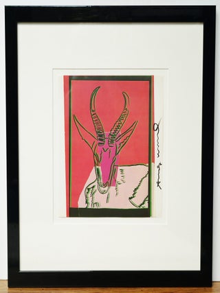 Item #3280 ANDY WARHOL HAND SIGNED PLATE FROM VANISHING ANIMALS, FRAMED ~ W.LOA. ANDY WARHOL