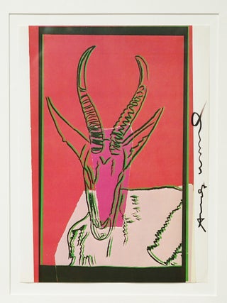 ANDY WARHOL HAND SIGNED PLATE FROM VANISHING ANIMALS, FRAMED ~ W.LOA