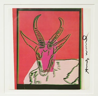 ANDY WARHOL HAND SIGNED PLATE FROM VANISHING ANIMALS, FRAMED ~ W.LOA