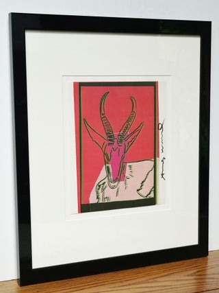 ANDY WARHOL HAND SIGNED PLATE FROM VANISHING ANIMALS, FRAMED ~ W.LOA