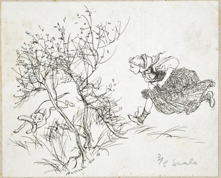 ARTHUR RACKHAM ORIGINAL PUBLISHED SIGNED PEN AND INK DRAWING FOR FAIRY TALES OF THE BROTHERS GRIMM