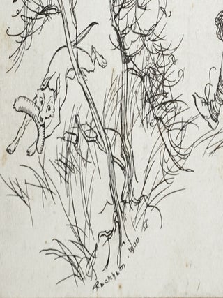 ARTHUR RACKHAM ORIGINAL PUBLISHED SIGNED PEN AND INK DRAWING FOR FAIRY TALES OF THE BROTHERS GRIMM