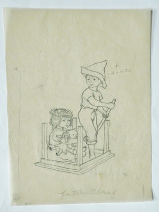 GARTH WILLIAMS ORIGINAL PRELIMINARY DUST JACKET ILLUSTRATION FOR "THE TALL BOOK OF MAKE BELIEVE"
