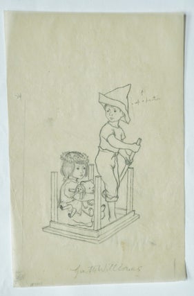 GARTH WILLIAMS ORIGINAL PRELIMINARY DUST JACKET ILLUSTRATION FOR "THE TALL BOOK OF MAKE BELIEVE"