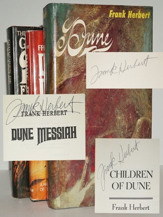 Item #3296 THE DUNE TRILOGY (SIGNED SECOND PRINTING SET: DUNE, DUNE MESSIAH, CHILDREN OF DUNE)....