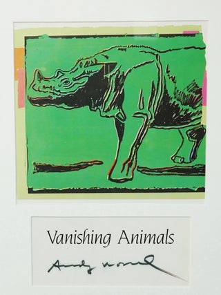ANDY WARHOL HAND SIGNED PAGE FROM VANISHING ANIMALS, FRAMED ~ W.LOA