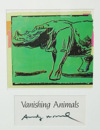 ANDY WARHOL HAND SIGNED PAGE FROM VANISHING ANIMALS, FRAMED ~ W.LOA