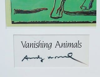 ANDY WARHOL HAND SIGNED PAGE FROM VANISHING ANIMALS, FRAMED ~ W.LOA