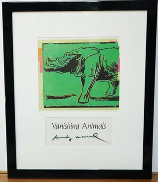 ANDY WARHOL HAND SIGNED PAGE FROM VANISHING ANIMALS, FRAMED ~ W.LOA