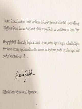 MAURICE SENDAK SIGNED LIMITED EDITION 12 FOOT MURAL (author of Where The Wild Things Are)