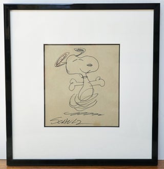Item #3313 CHARLES SCHULZ ORIGINAL SIGNED DRAWING OF SNOOPY DANCING ~W. LOA.CERT. CHARLES SCHULZ