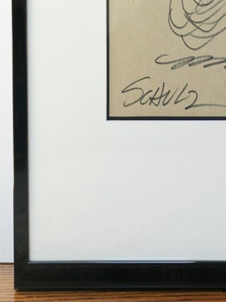 CHARLES SCHULZ ORIGINAL SIGNED DRAWING OF SNOOPY DANCING ~W. LOA.CERT
