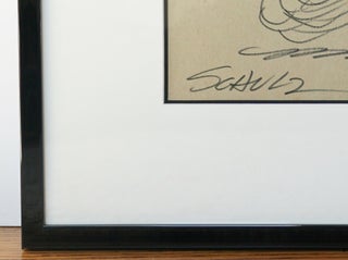 CHARLES SCHULZ ORIGINAL SIGNED DRAWING OF SNOOPY DANCING ~W. LOA.CERT