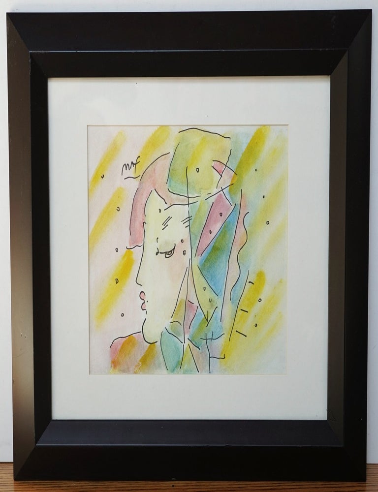 Item #3314 PETER MAX &ndash; (PROFILE) 1998 Framed Original Watercolor and Ink Painting. PETER MAX.
