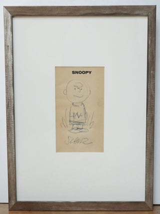 Item #3317 ORIGINAL DRAWING OF CHARLIE BROWN SIGNED BY CHARLES M. SCHULZ ~W. LOA.CERT. CHARLES...